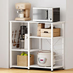 soges Kitchen Standing Baker's Rack, Utility Microwave Oven Stand, Multi-Layers Kitchen Storage Cart Workstation Shelf, Coffee Cart, White - color: White