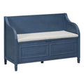 Knocbel Rustic Entry Storage Bench with Hidden Compartments and Removable Cushion, Wooden Entryway Hallway Foyer Shoe Bench Bedroom End of Bed Bench, 250lbs Weight Capacity (Antique Navy) - color: Antique Navy
