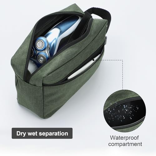 Etercycle Toiletry Bag for Men, Portable Travel Toiletry Organizer Bag,Shaving Bag for Toiletries Accessories (Army Green) - color: Army Green