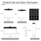 3+1 Pack Laundry Pods Containers & Dryer Sheet Holder & Laundry Detergent Dispenser, Laundry Room Organization and Storage Jars with Lids, Labels and Scoops for Scent Booster Powder Pods, Black Lid - color: Black