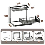VUSIGN Under Kitchen Sink Organizer, 2 Tier Metal Slide out Sink Shelf Pull out Cabinet Organizer Drawers for Bathroom Kitchen Laundry, 2 Pack, Black - color: Black-2PCS