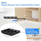BOIVSHI Pull Out Spice Rack, Heavy Duty Spice Rack Organizer, 1 Tier Spice Organization for Cabinet, Vertical Spice Rack for Kitchen, Cabinet, Pantry (8.4''Wx10.5''Dx2.8''H, Metal Black) - size: 8.4''Wx10.5''Dx2.8''H,1 Tier