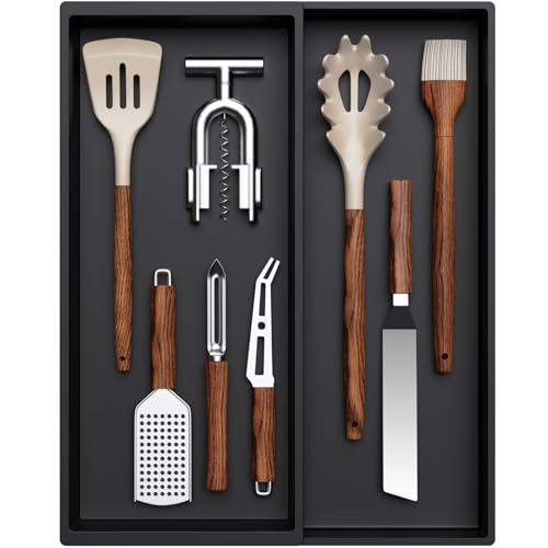 Lifewit Utensil Organizer for Kitchen Drawer, Expandable Cooking Silverware Tray, Adjustable Cutlery Flatware Holder, Plastic Spatula Tools Storage Divider, 12.9 x 16.1", Black - color: Black, size: 12.9*16.1*1.8 inch (2 Slots)