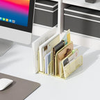 gianotter Mail Organizer Countertop, Metal File Holder with 3-Slot, Gold Desk Accessories for Office (Gold) - color: Gold