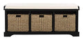 Safavieh American Homes Collection Lonan Grey and White Wicker Storage Bench - color: Black