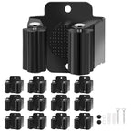 Broom Holder Wall Mount, 12PCS Broom Hanger Wall Mount, Stainless Steel Heavy Duty Mop Holder Broom Mop Hanger Wall with Screws, Garden Outdoor Tool Organizer Rack Broom Hanger (Black) - color: 12pack