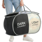 Seefoo Dual Compartment Laundry Hamper with Handles, Collapsible Laundry Baskets 2-Section, Dark/Light Labeled Storage Foldable Clothes Hamper for Laundry, Portable for Small Spaces, Apartment, Dorm - style: 2 Compartment B
