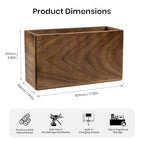 Remote Holder Hole-Free, Self-Adhesive Storage Wooden Box, Wall Mounted or Desk Mounted Container(Large Size) - size: Large