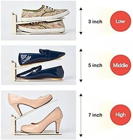 Pack Of 12 Pcs Shoe Slots Organiser Storage, Double Layer Adjustable 3-Level Height - Non-Slip Shoe Holder- Space Saver For Shoe Stacker Closet Rack For Women And Men (Grey, 12 pack) - color: Grey