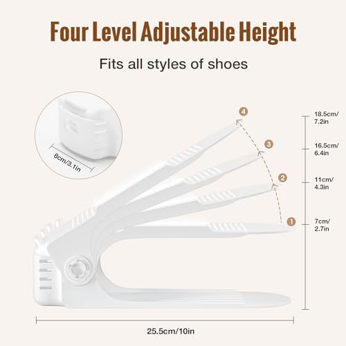 Neprock Shoes Slots Organizer for Closet, Shoe Rack Organizador De Zapatos for Closet Organization, Shoe Slots Organizer Shoe Storage Shoe Holder Space Saver for Entryway(12 Pack)(White) - color: White, size: 12 Pack
