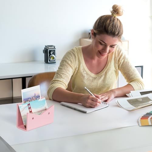 Mail Organizer Envelope Holder - Pink Acrylic Mail Holder Countertop Vertical Desk Organizer Small File Bill Document Notebook Letter Sorter for Home School Office Supplies - color: Pink, size: 1 Compartment