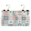 Bedside Caddy Hanging Storage Bag Simple Checkered Hearts Bedside Organizer Caddy for Bunk, Dorm Room, Hospital Beds - Place Magazines / Remotes / Keys