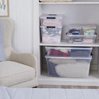 Rubbermaid Cleverstore Clear Dorm Variety 16-Pack, Made in USA, Stackable Large Clear Storage Bins with Lids, See-Through Plastic Storage, with Latching Lids, BPA-Free - size: Variety - 16 Pack