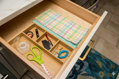 Lipper International 824, Bamboo Wood 4-Compartment Organizer Tray, 11 5/8" x 7 7/8" x 1 3/4" - color: Bamboo Wood, size: 4-Compartment, 11 5/8" x 7 7/8" x 1 3/4"