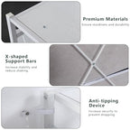 Auromie Clothes Rack with 5 Drawers & 4 Storage Shelves, 59.1W*70.9H Heavy Duty Clothing Rack with 2 Hanging Rods, Wardrobe Closet Organizer System with 5 Hooks, Freestanding Garment Rack (White) - color: White