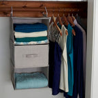 Household Essentials 3 Shelf Hanging Closet Organizer - color: Silver