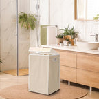 Simple Houseware Foldable Laundry Hamper Basket with Lid, Beige - color: Beige