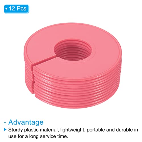 PATIKIL Clothes Dividers, 12 Pack Closet Clothing Rack Size Dividers Blank Labels Sorting Round Separator for Closet, Red - color: Red
