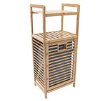3-Tier Organizer Storage Shelf with Bamboo Frame and Pull Out Fabric Baskets Storage Drawers Unit,Laundry Towel Hamper Cabinet Tower Three Part Compartment Sorter Basket (2-Tier,Style 1) - style: 2-Tier,Style 1
