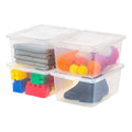IRIS USA 4-Pack Storage Bins with Lids, 17 Quart, Shoe Boxes Clear Stackable Containers Organize Shoes Closet Shelves, Classroom Organization Teacher Tools, Game Storage - BPA-Free Plastic - size: 17 Qt, style: 4 Pack
