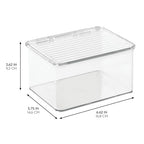 iDesign Recycled Plastic Pantry and Kitchen Storage, Freezer and Fridge Organizer Lidded Bin – 6.75” x 5.75” x 3.75”, Clear - style: Pack of 1