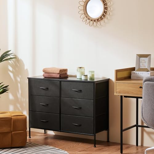 OLIXIS 6 Drawers Storage Organizers Units, Closet Organizers and Storage for Clothes, Fabric Storage Drawer TV Stand for Living Room, Chest of Dresser in 31.5" D x 11.8" W x 31.5" H, Black - color: Black, size: 31.5"D x 11.8"W x 31.5"H (6 Drawers)