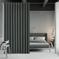 2-in-1 Blackout Curtain & Room Divider - Extra Wide & Heavy-Duty Partition Curtain for Bedroom/Office/Loft - Cheaper Than Building Walls! 12.5ft W x 8ft L, Dark Grey, 1 Panel - color: Dark Grey, size: 150"W x 96"L (Pack of 1)