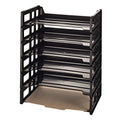 Office Depot 30% Recycled Ribbed Bottom Stackable Letter Trays, Black, Pack of 6, 10415