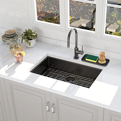 EG-SIPRO Kitchen Sink Organizer Tray,Sponge Holder for Kitchen Sink Bathroom Counter Tray Sponge Caddy Silicone Soap Holder for Soap dispenser, Bottle, Dishwashing Accessories(2-pack) - color: Blbl, size: 9×3.7inch