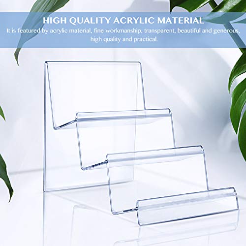 DOITOOL Clear Acrylic Purse Display Stand Holder Wallet Stand 3 Tier Handbag Purse Display Stand Glasses Holder Jewelry Display Riser Shelf for Home Decoration and Organizer - size: 3 Tier