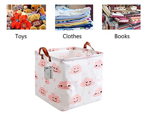 Storage Basket Fabric Organizer Bin for Toys, Books, Clothes, Pets,Perfect for Bedroom/Office/Nursery/Shelves(Pink Cloud) - color: Pink Cloud