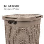 Mind Reader Slim Laundry Hamper with Lid, 60L Tall Clothes Basket, Narrow Tapered Design for Bathrooms, Closets and Laundry Rooms, Plastic, 2 Pack