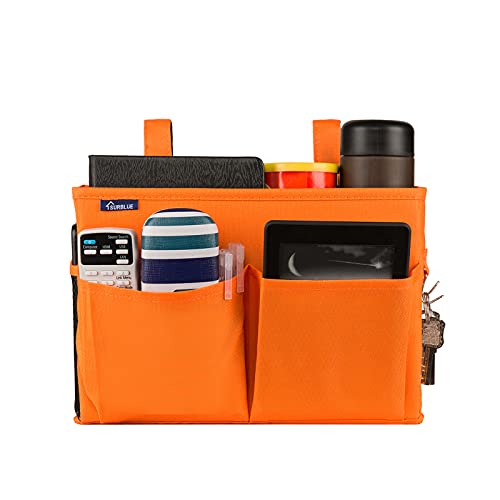 Surblue Caddy Hanging Organizer Bedside Storage Bag for Bunk and Hospital Beds, Orange, Small - color: Orange, size: Small