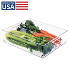 iDesign Divided Storage Bin with Handle for Pantry, Fridge, or Freezer, Clear, Made in USA - style: Pack of 1