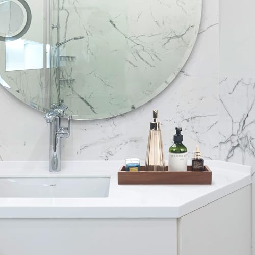 Bathroom Vanity Tray, Bathroom Tray for Counter, Acacia Wood Toilet Tank Tray for Organizing and Home Decor (11.8 x 4.5 x 1.6 inch) - size: 11.8" x 4.5" x 1.6"