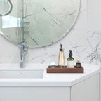 Bathroom Vanity Tray, Bathroom Tray for Counter, Acacia Wood Toilet Tank Tray for Organizing and Home Decor (11.8 x 4.5 x 1.6 inch) - size: 11.8" x 4.5" x 1.6"