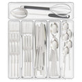 Yieach Clear Large Silverware Organizer 12 inch Wide for Kitchen Drawers,BPA Free Silverware Trays,Plastic Silverware Dividers & Holder,Utensil and Flatware Drawer Organizer Suitable for Fork,Spoon - size: Large