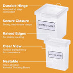 Bostitch Konnect Storage Containers with Lids, Clear Plastic Box, Stackable for Crafts, Home and Office Orginzation, Labels. 3 Piece (1 1.5 Qt Box, 2 0.5 Qt Boxes)
