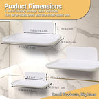 3 Pcs Small Foldable Floating Shelves for Living Room Bathroom,Bedside Shelf No Drill,Adhesive Shelves Organizer,Stick on Wall Rack Shelf Kitchen Entryway Bedroom,Bed Bedside Tray White