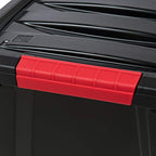 IRIS USA 19 QT Plastic Storage Box with Lid and Latches - 6 Pack - BPA-Free, Garage Organizing Solution, Durable Nestable Stackable Containers, Secure Pull Handle - Black - size: 19 Qt, style: 6 Pack