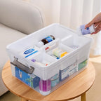 Citylife 17 QT Plastic Storage Bins Clear Storage Box with Removable Tray Stackable Latching Box with Handle for Oraganizing Tool, Craft, Office, Orange - size: 17 Qt- 1 Pack-H