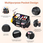 JKAOO Large Wearable Cleaning Caddy Bags,Cleaning Supplies Storage Bag with Handles and Adjustable Shoulder Strap and Removable Waist Straps,Waterproof Cleaning Bags for Home,Car,Office (Gray) - color: Gray
