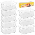 Heyuzb 8 Pack Plastic Organizer Bins and 20 Pcs Freezer Bags Multi-Use Pantry Organizers and Storage Clear Storage Bins for Organizing Kitchen, Fridge, Cabinet and Shelf - size: 8 Pack