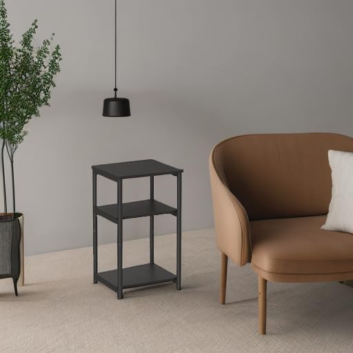 VASAGLE Side Table, Small End Table, Tall Nightstand for Living Room, Bedroom, Office, Bathroom, Classic Black ULET273B16 - color: Classic Black