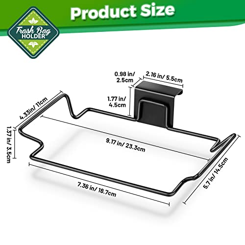 HNYYZL Trash Bag Holder,2 Pack Trash Bag Holder for Cabinet Door and Cupboards,Stainless Steel,Black,Plastic Bag Holder under Sink,Use for Kitchen,Bathroom,Camper,Rv - color: Black