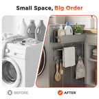 Cailoda Apartment Magnetic Organizer, Spice Rack, 4-Pack Gray Magnetic Shelf for Washer & Refrigerator, No Drill Space Saving Storage for Compact Kitchen, Laundry & Living Spaces