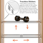 Slideep Adjustable Closet Storage Shelves with Seamless Sticker, Stainless Steel Expandable Wardrobe Shelves Organizer System for School Locker, Under Sink (Large, 2Pack) - size: 12"D x 16.9"W