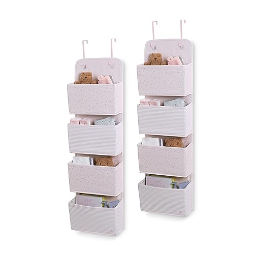 Delta Children GAP babyGap 2-Pack Over the Door Storage Organizer with 4 Pockets, Pink - color: Pink