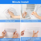 Diesisa Acrylic Wall Mounted Shower Caddy, Clear, Large Size 4D x 12.8" W x 3.3" H, Acrylic Shelf, No Drilling Walls Adhesive Shelf, Bathroom Shelves with Self Adhesive Tape for Bathroom, Kitchen - color: Clear - Long Basket