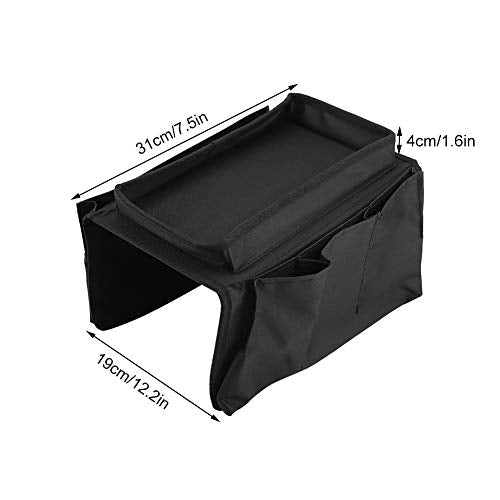 Armchair Caddy, Couch Caddy Chair Side Pocket Organizer Arm Chair Organizer Chair Arm Organizer Sofa Remote Control Holder(Black) - color: Black